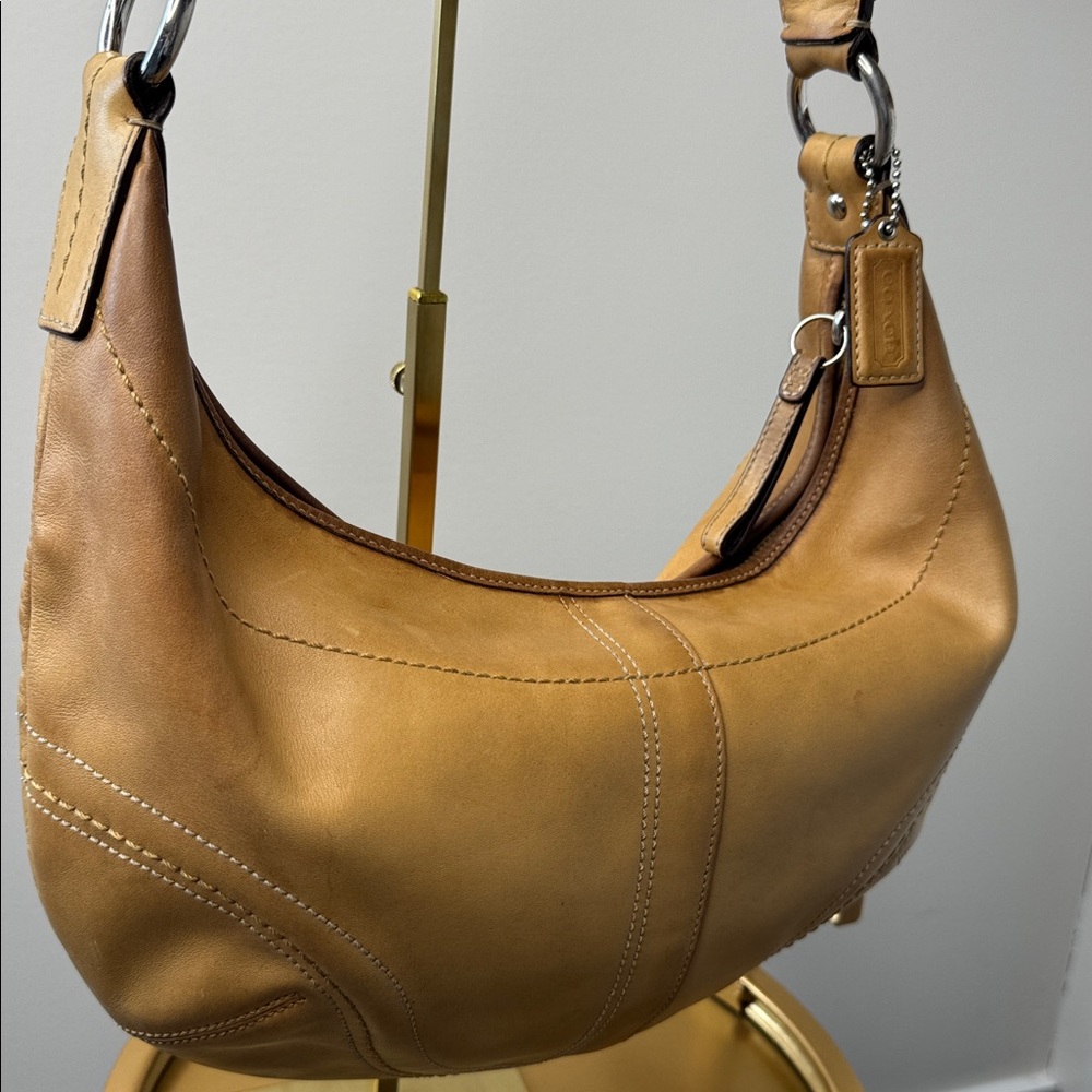 Coach SoHo Burnished Glove-Tanned Hobo Bag Style F12299 Camel Tan 2008 - Picture 4 of 15